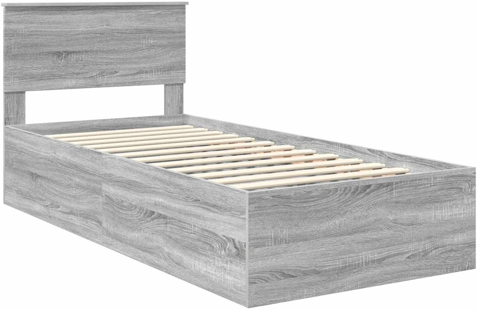 Lova Lovos rėmas Pilkas Sonoma 75 x 190 cm Apdirbta mediena