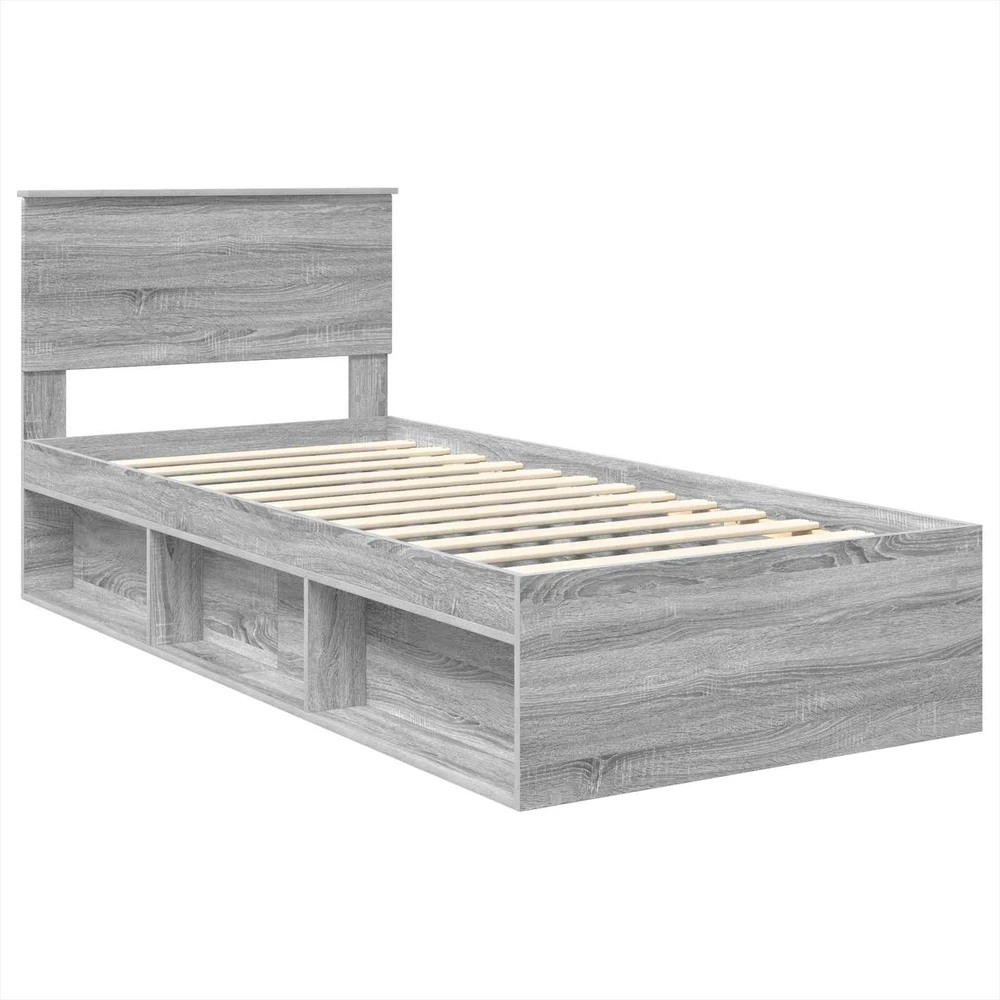 Lova Lovos rėmas Pilkas Sonoma 75 x 190 cm Apdirbta mediena