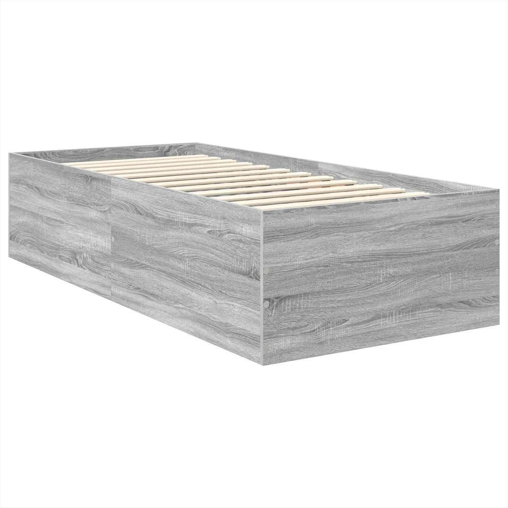 Lova Lovos rėmas Pilkas Sonoma 75 x 190 cm Apdirbta mediena