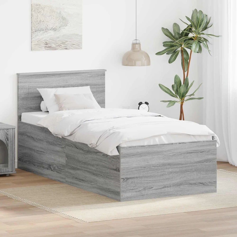 Lova Lovos rėmas Pilkas Sonoma 75 x 190 cm Apdirbta mediena