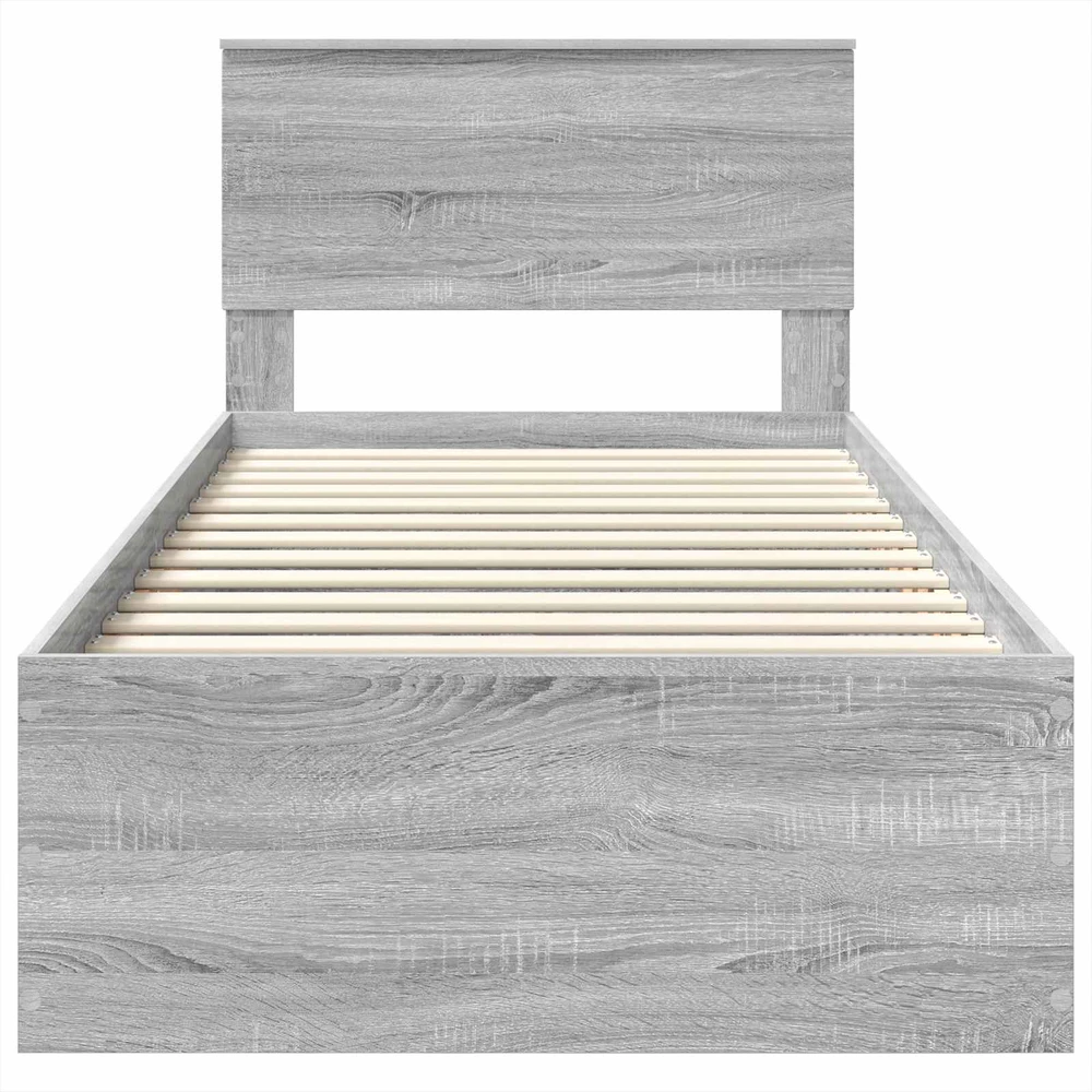 Lova Lovos rėmas Pilkas Sonoma 75 x 190 cm Apdirbta mediena