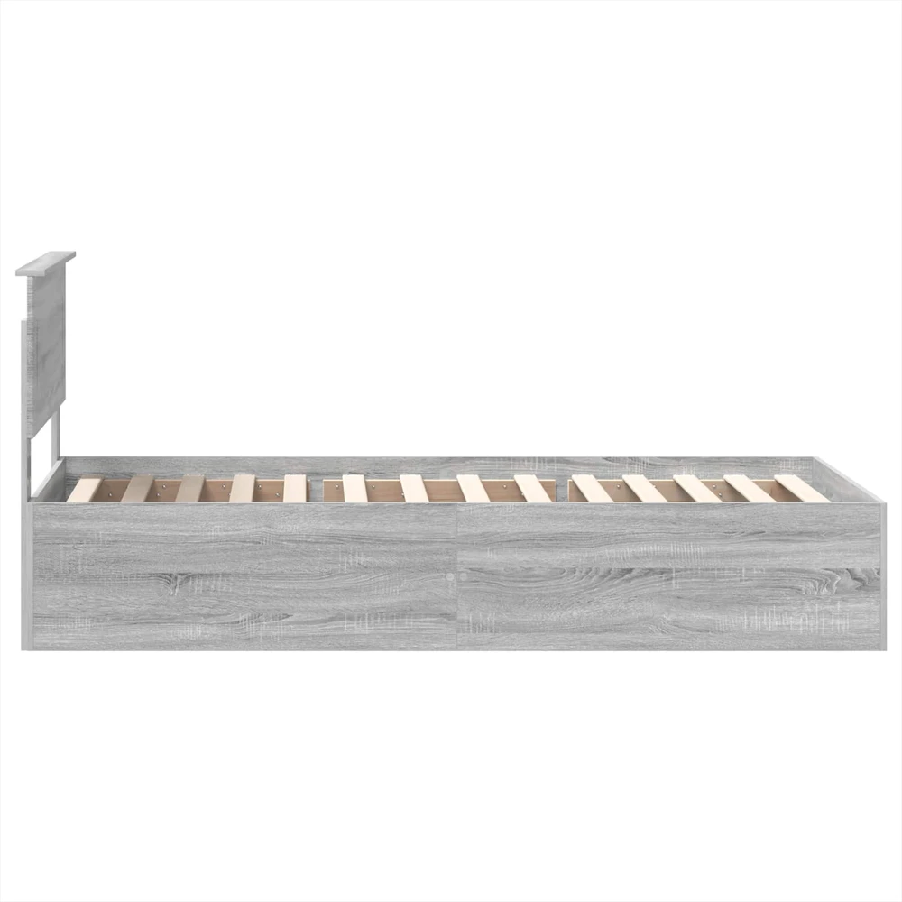 Lova Lovos rėmas Pilkas Sonoma 75 x 190 cm Apdirbta mediena