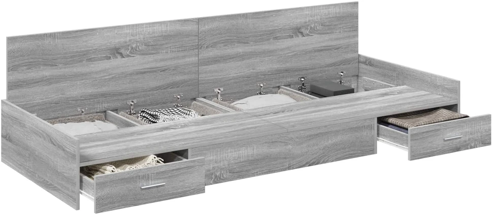 Lova Lovos rėmas Pilkas Sonoma 75 x 190 cm Apdirbta mediena