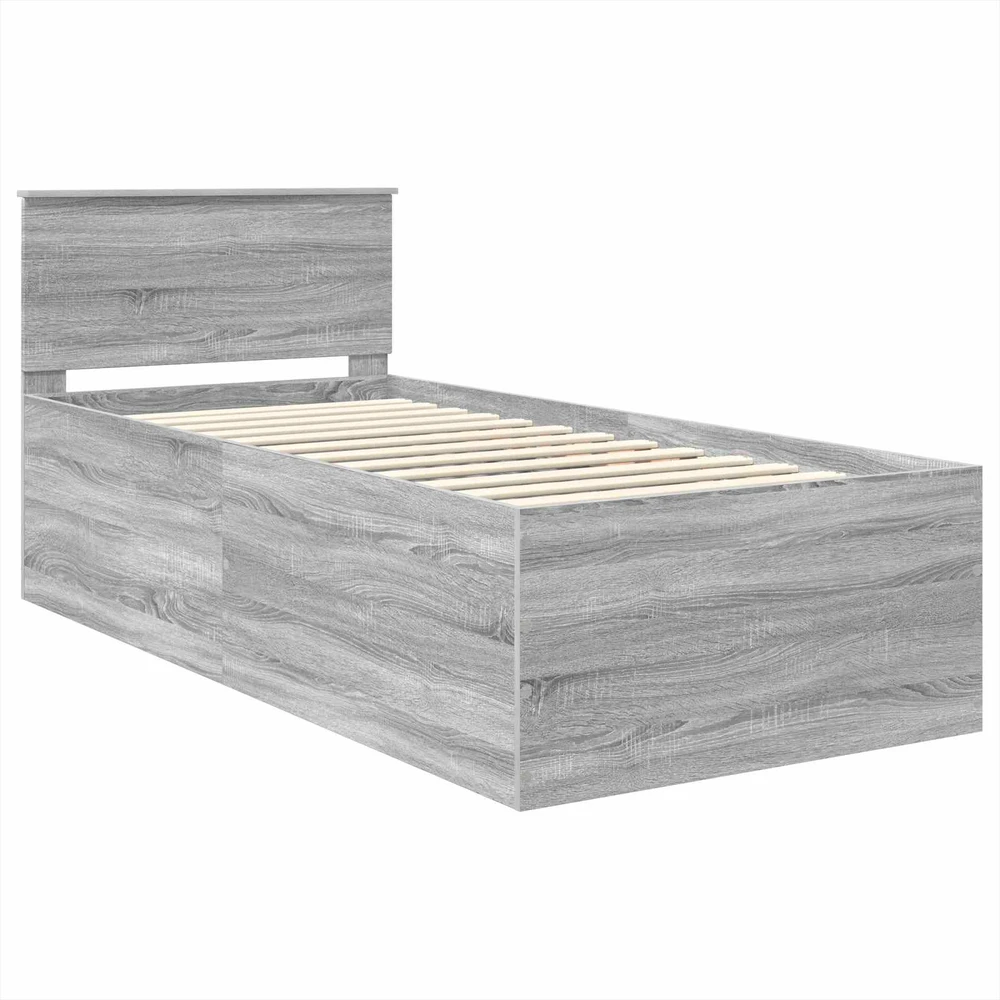 Lova Lovos rėmas Pilkas Sonoma 75 x 190 cm Apdirbta mediena