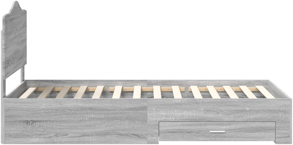 Lova Lovos rėmas Pilkas Sonoma 75 x 190 cm Apdirbta mediena