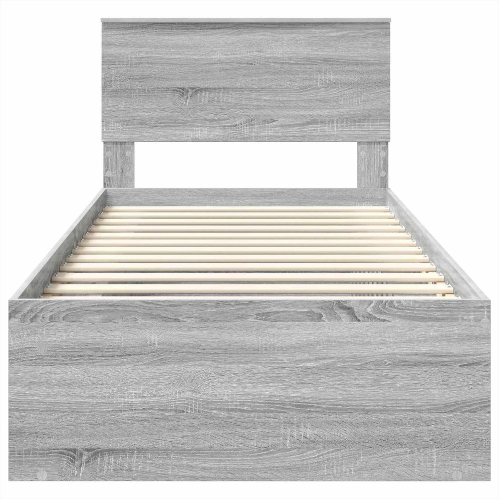 Lova Lovos rėmas Pilkas Sonoma 75 x 190 cm Apdirbta mediena