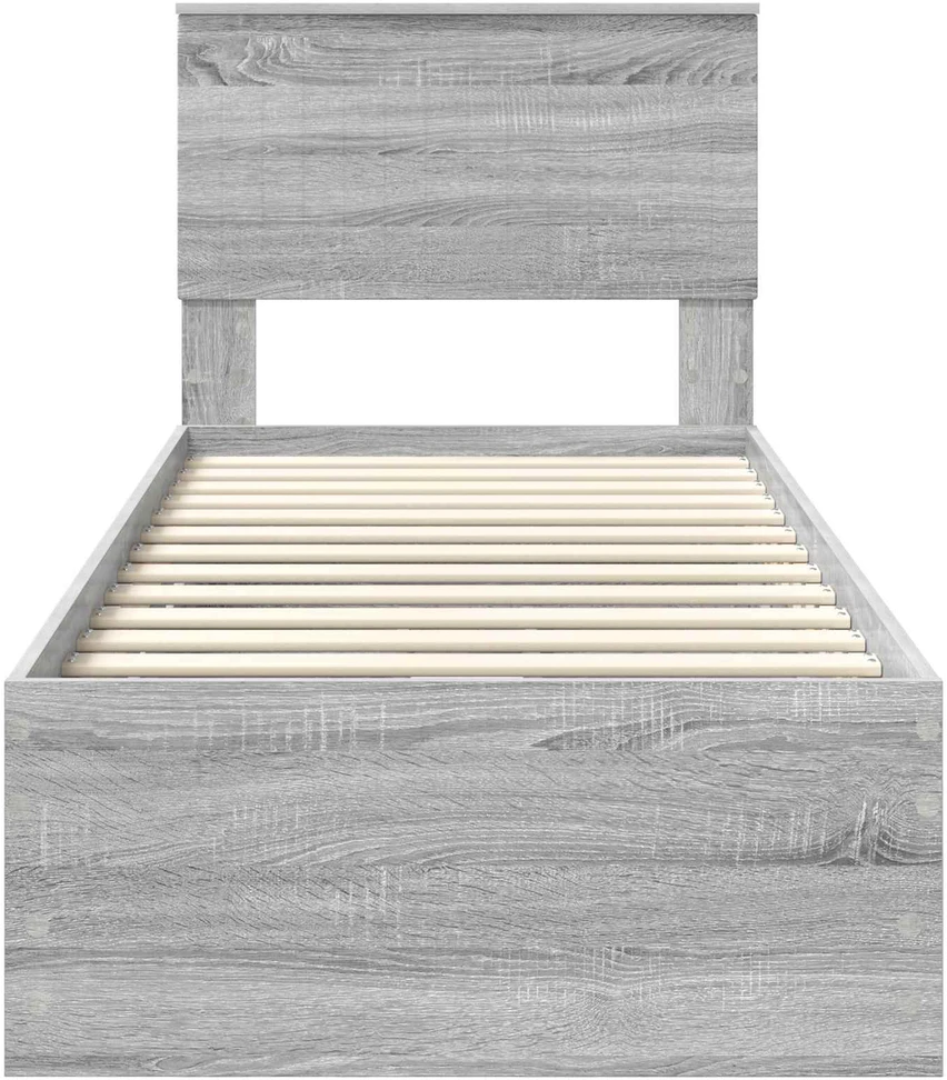Lova Lovos rėmas Pilkas Sonoma 75 x 190 cm Inžinerinė mediena