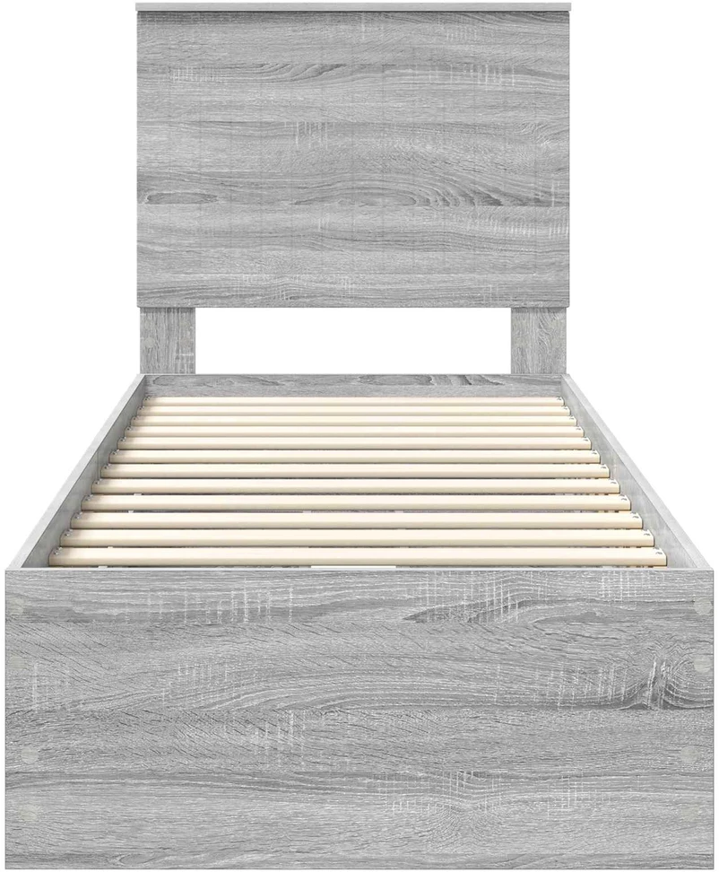 Lova Lovos rėmas Pilkas Sonoma 75 x 190 cm Inžinerinė mediena