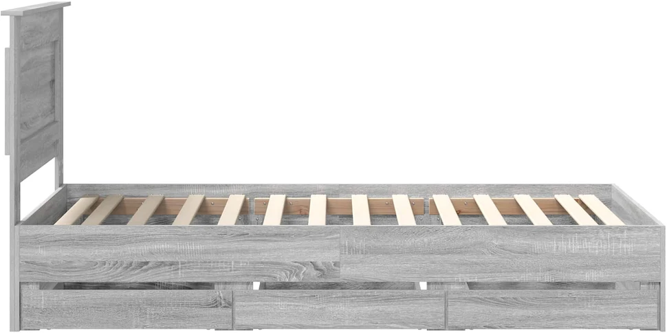 Lova Lovos rėmas Pilkas Sonoma 75 x 190 cm Inžinerinė mediena