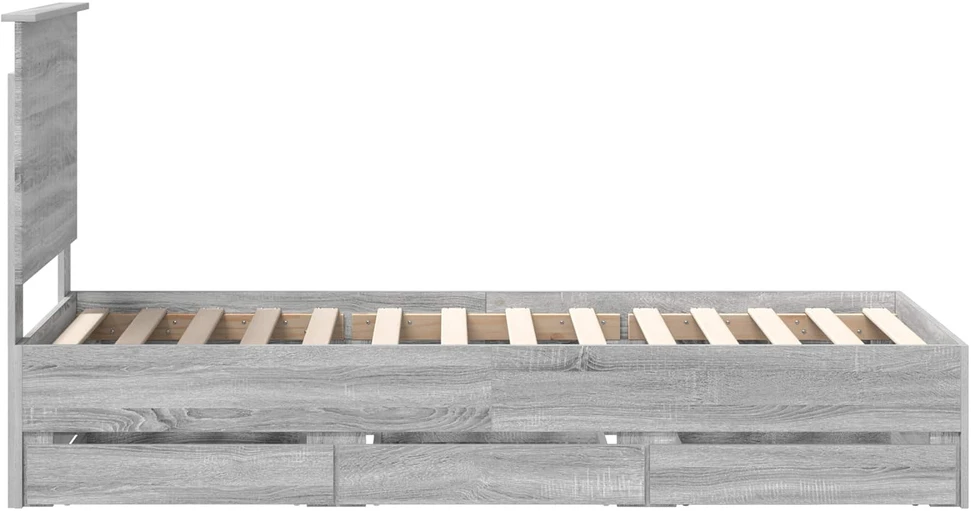 Lova Lovos rėmas Pilkas Sonoma 75 x 190 cm Inžinerinė mediena