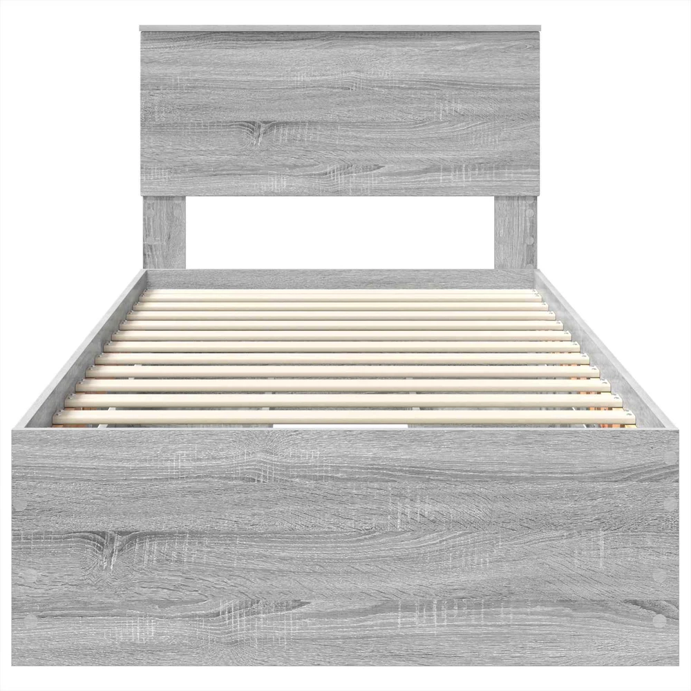Lova Lovos rėmas Pilkas Sonoma 75 x 190 cm Inžinerinė mediena