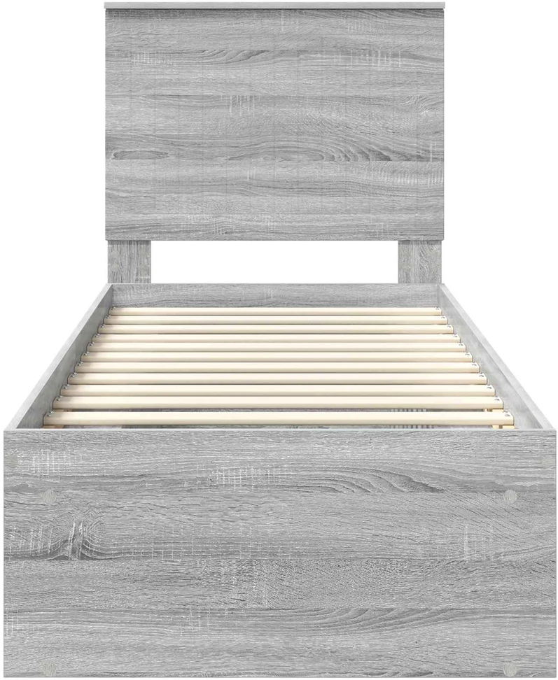 Lova Lovos rėmas Pilkas Sonoma 75 x 190 cm Kietos pušies mediena