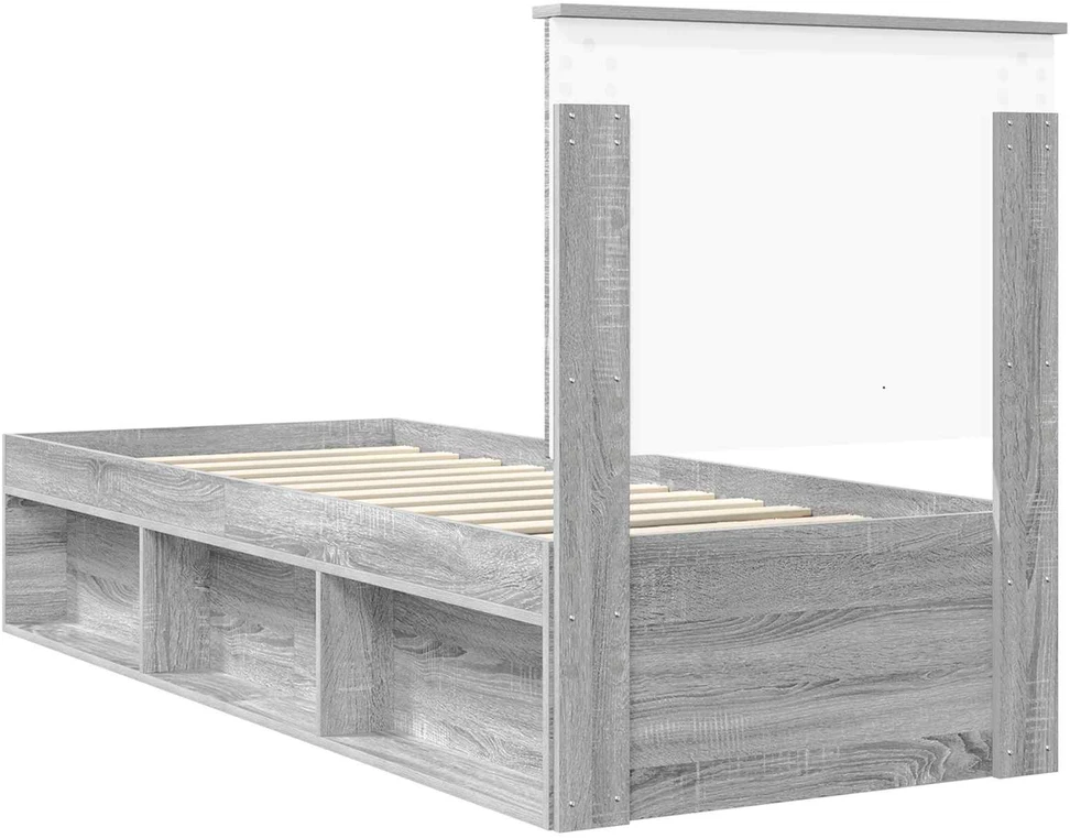 Lova Lovos rėmas Pilkas Sonoma 75 x 190 cm Kietos pušies mediena
