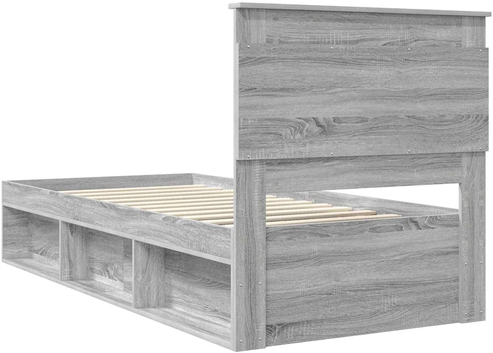 Lova Lovos rėmas Pilkas Sonoma 75 x 190 cm Kietos pušies mediena