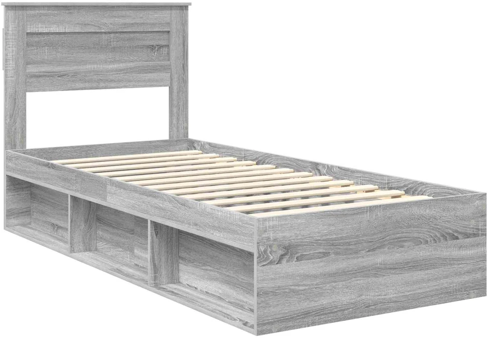 Lova Lovos rėmas Pilkas Sonoma 75 x 190 cm Kietos pušies mediena