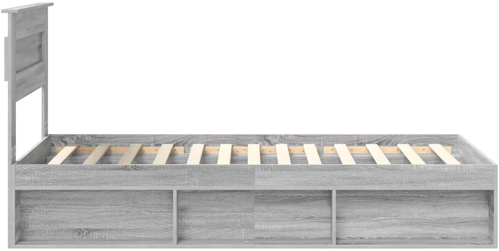 Lova Lovos rėmas Pilkas Sonoma 75 x 190 cm Kietos pušies mediena