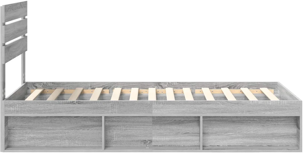 Lova Lovos rėmas Pilkas Sonoma 75 x 190 cm Kietos pušies mediena