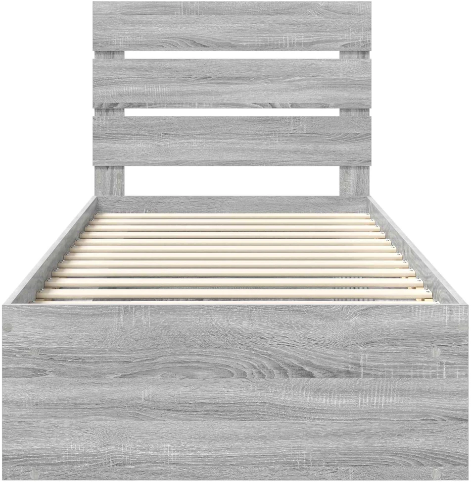 Lova Lovos rėmas Pilkas Sonoma 75 x 190 cm Kietos pušies mediena