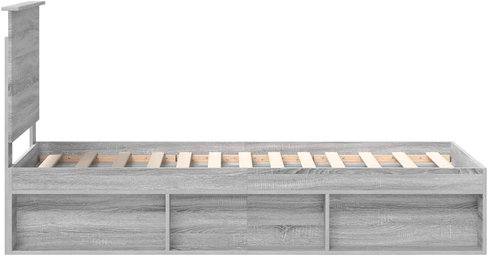 Lova Lovos rėmas Pilkas Sonoma 75 x 190 cm Kietos pušies mediena