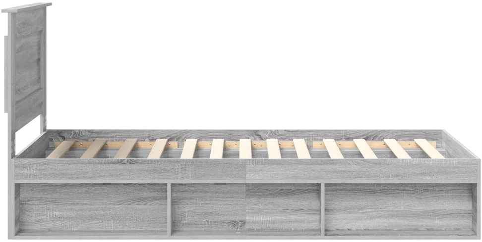 Lova Lovos rėmas Pilkas Sonoma 75 x 190 cm Kietos pušies mediena