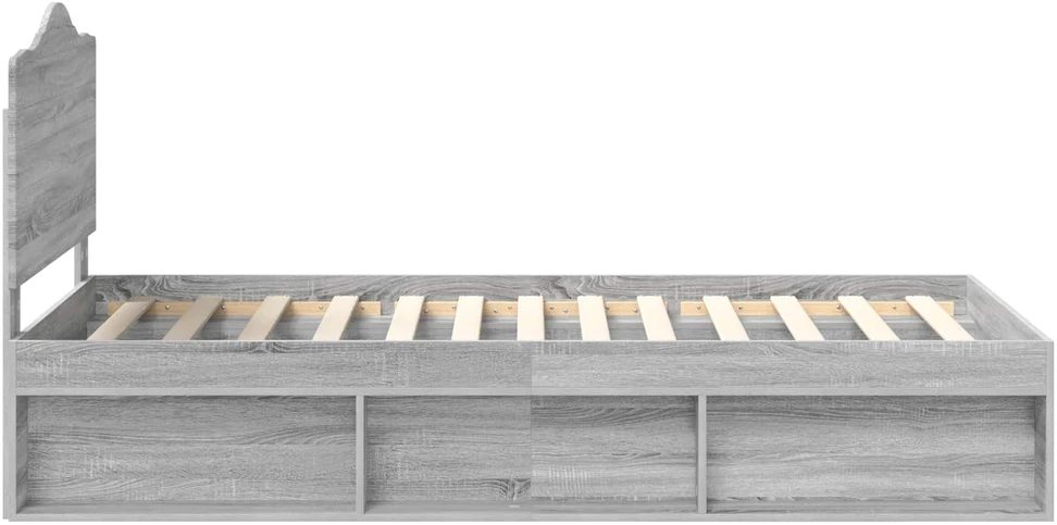 Lova Lovos rėmas Pilkas Sonoma 75 x 190 cm Kietos pušies mediena
