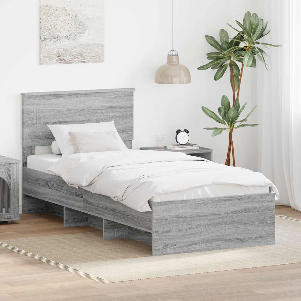 Lova Lovos rėmas Pilkas Sonoma 80 x 200 cm Apdirbta mediena