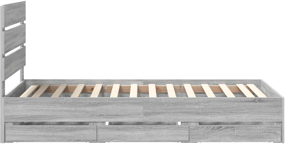 Lova Lovos rėmas Pilkas Sonoma 90 x 190 cm Inžinerinė mediena