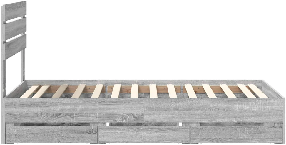 Lova Lovos rėmas Pilkas Sonoma 90 x 190 cm Inžinerinė mediena