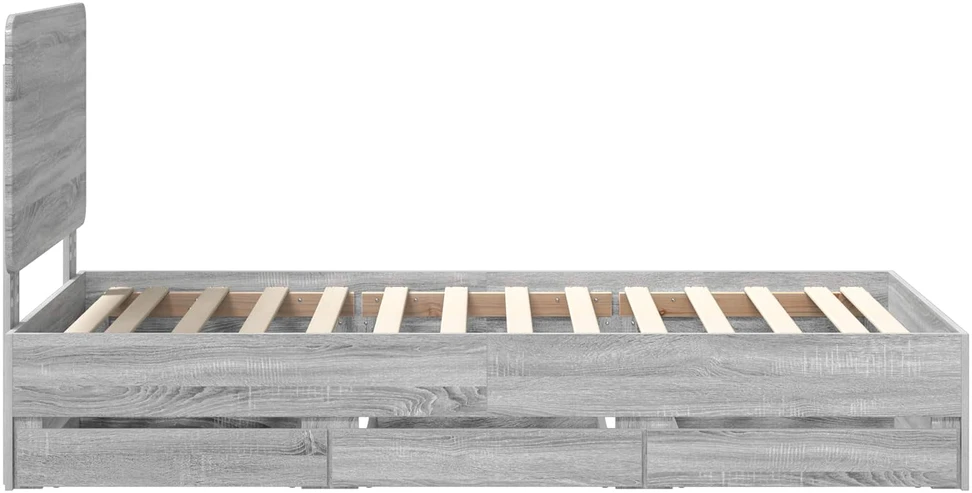 Lova Lovos rėmas Pilkas Sonoma 90 x 190 cm Inžinerinė mediena