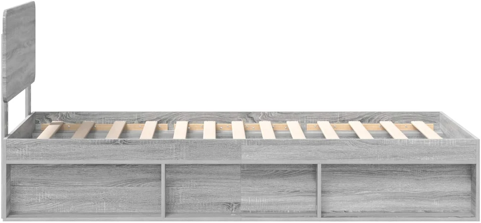 Lova Lovos rėmas Pilkas Sonoma 90 x 190 cm Kietos pušies mediena