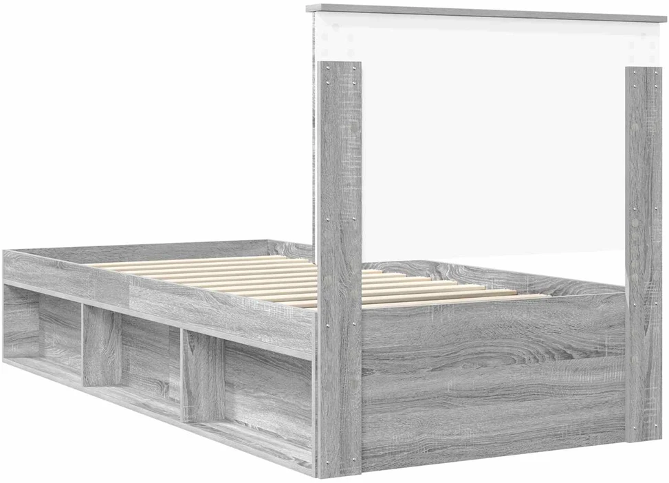 Lova Lovos rėmas Pilkas Sonoma 90 x 190 cm Kietos pušies mediena