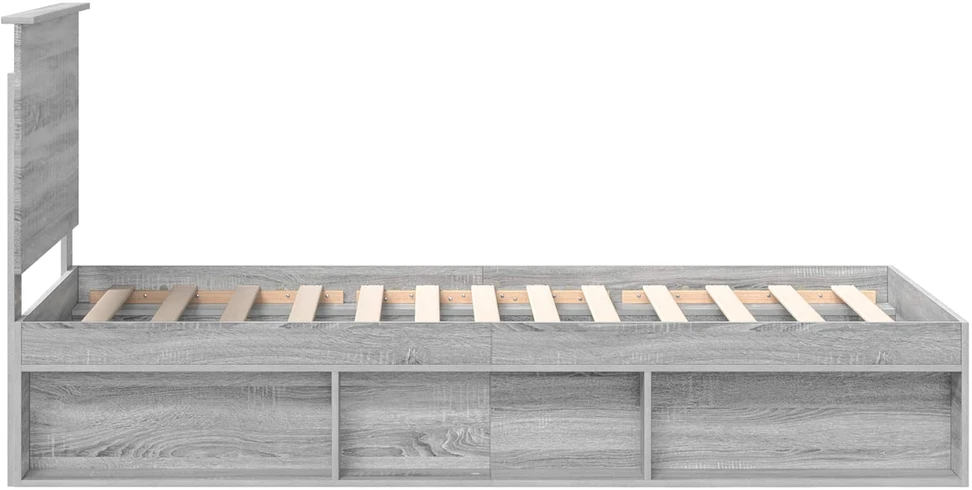 Lova Lovos rėmas Pilkas Sonoma 90 x 190 cm Kietos pušies mediena