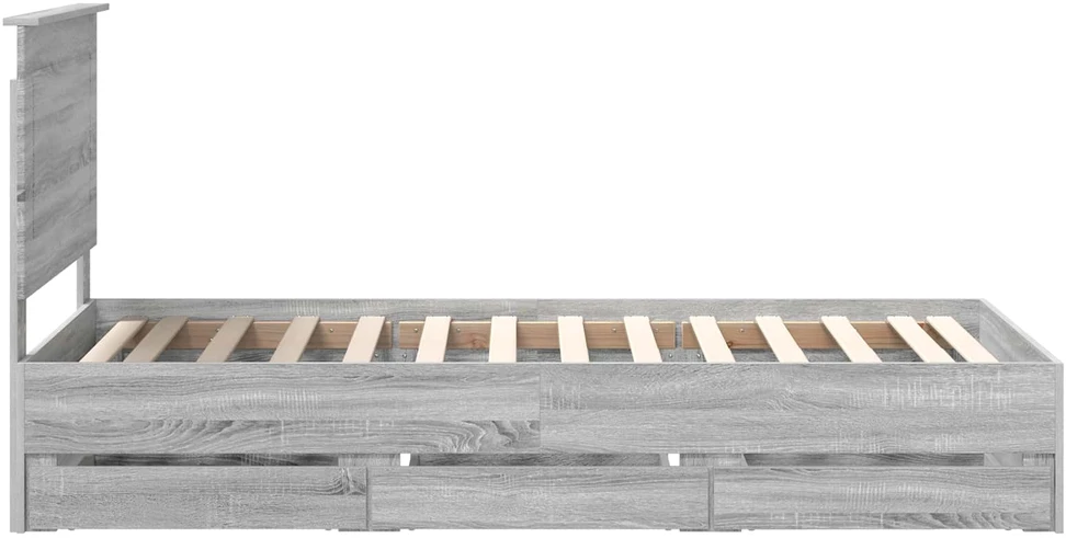 Lova Lovos rėmas Pilkas Sonoma 90 x 200 cm Inžinerinė mediena