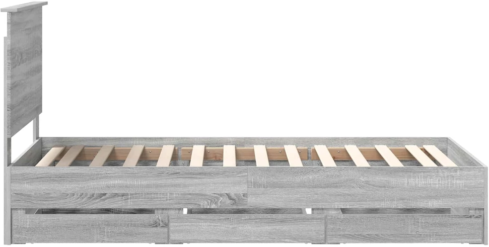 Lova Lovos rėmas Pilkas Sonoma 90 x 200 cm Inžinerinė mediena