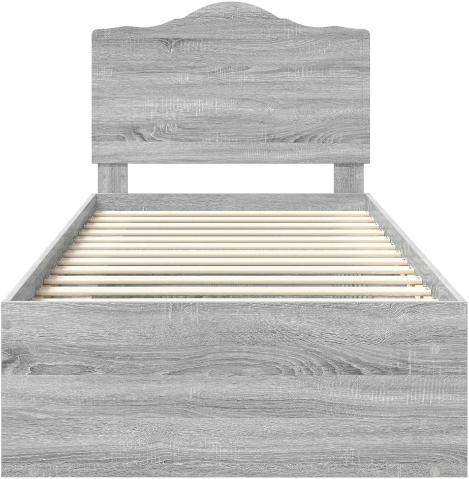 Lova Lovos rėmas Pilkas Sonoma 90 x 200 cm Kietos pušies mediena