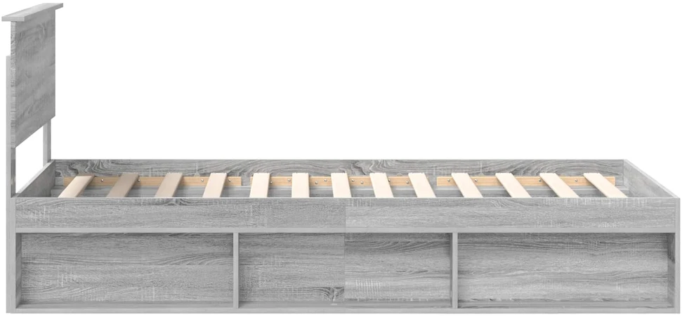 Lova Lovos rėmas Pilkas Sonoma 90 x 200 cm Kietos pušies mediena