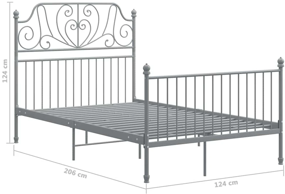 Lovos rėmas, pilkos spalvos, 120x200cm, metalas