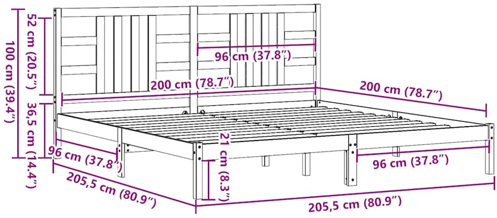 Lovos rėmas, pilkos spalvos, 200x200cm, medienos masyvas