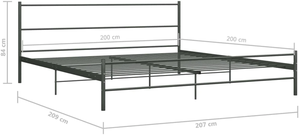 Lovos rėmas, pilkos spalvos, 200x200cm, metalas