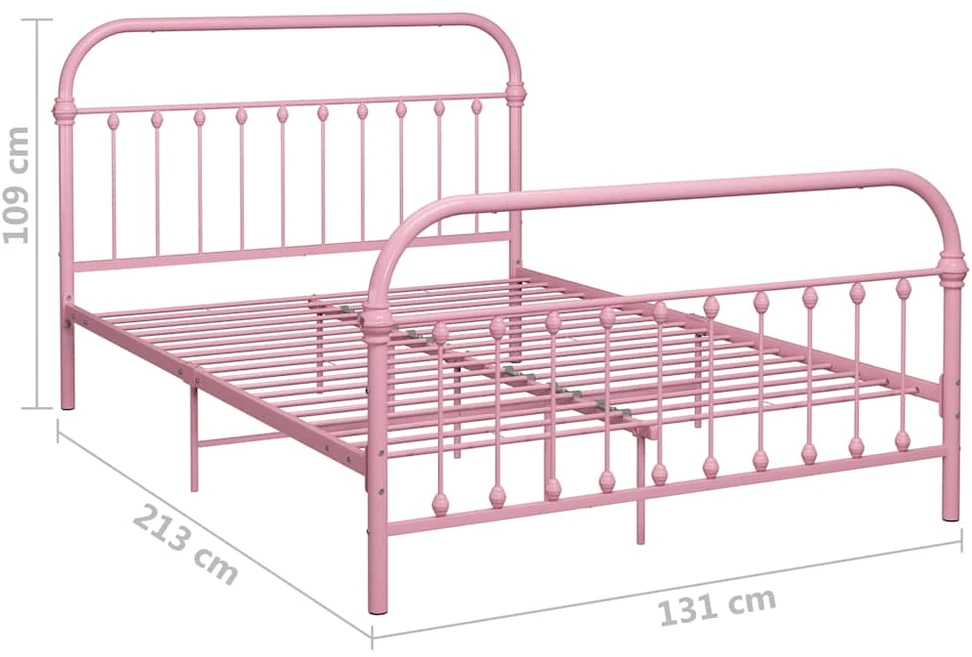 Lovos rėmas, rožinės spalvos, 120x200cm, metalas
