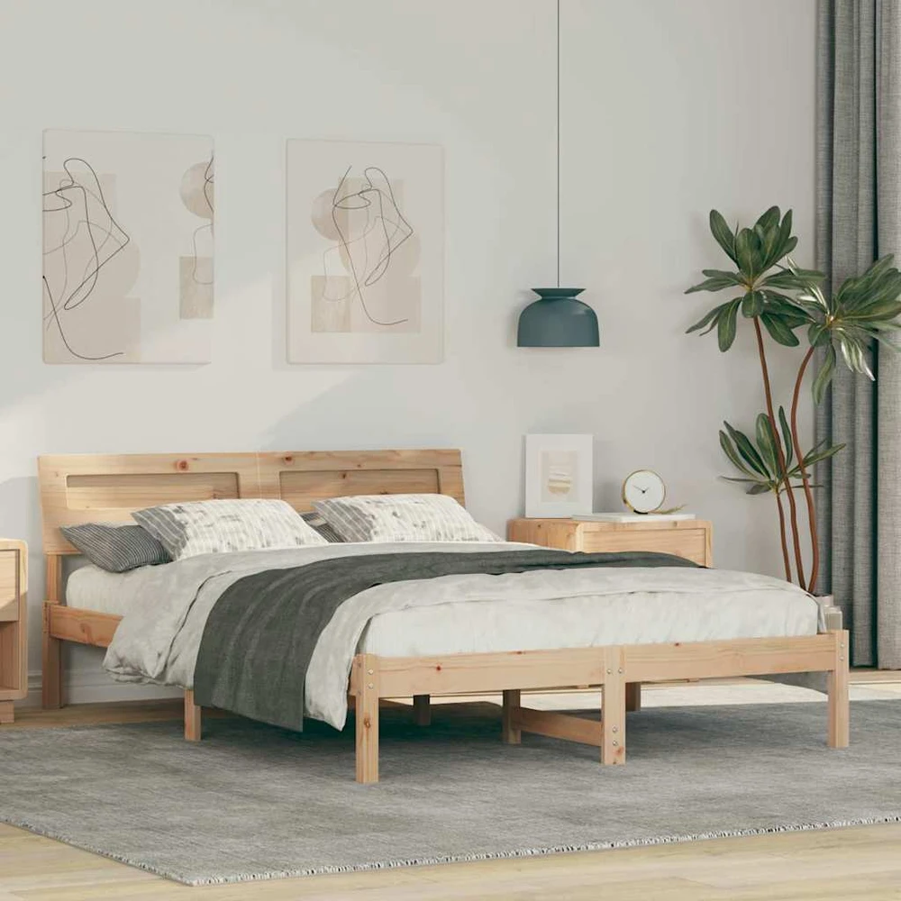 Lova Lovos rėmas Ruda 120 x 200 cm Kietos pušies mediena