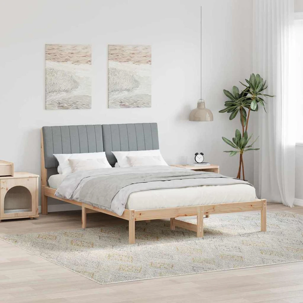 Lova Lovos rėmas Ruda 135 x 190 cm Kietos pušies mediena