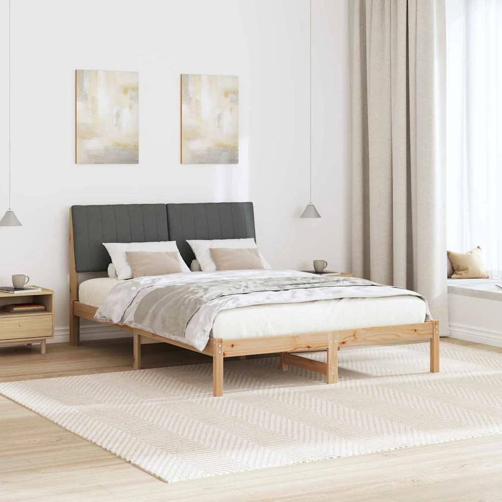 Lova Lovos rėmas Ruda 135 x 190 cm Kietos pušies mediena