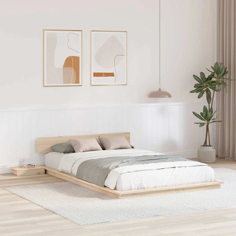 Lova Lovos rėmas Ruda 135 x 190 cm Medis