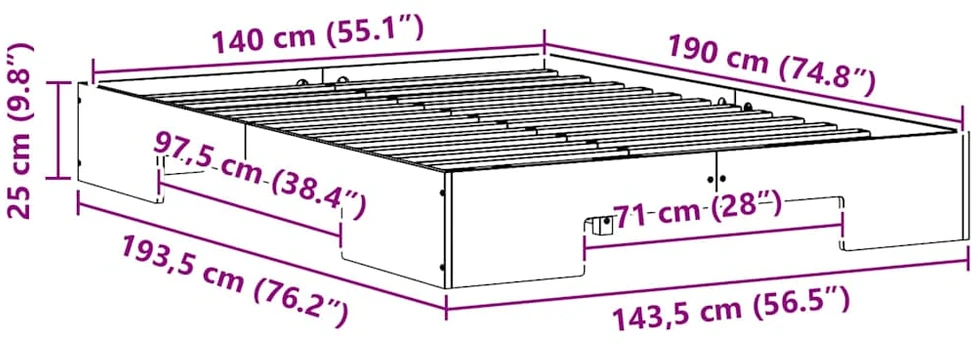 Lovos rėmas Ruda 140 x 190 cm