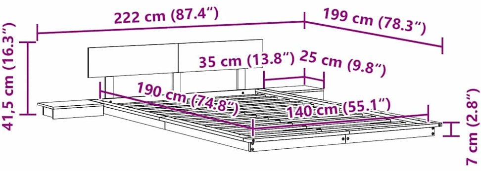 Lovos rėmas Ruda 140 x 190 cm Medis
