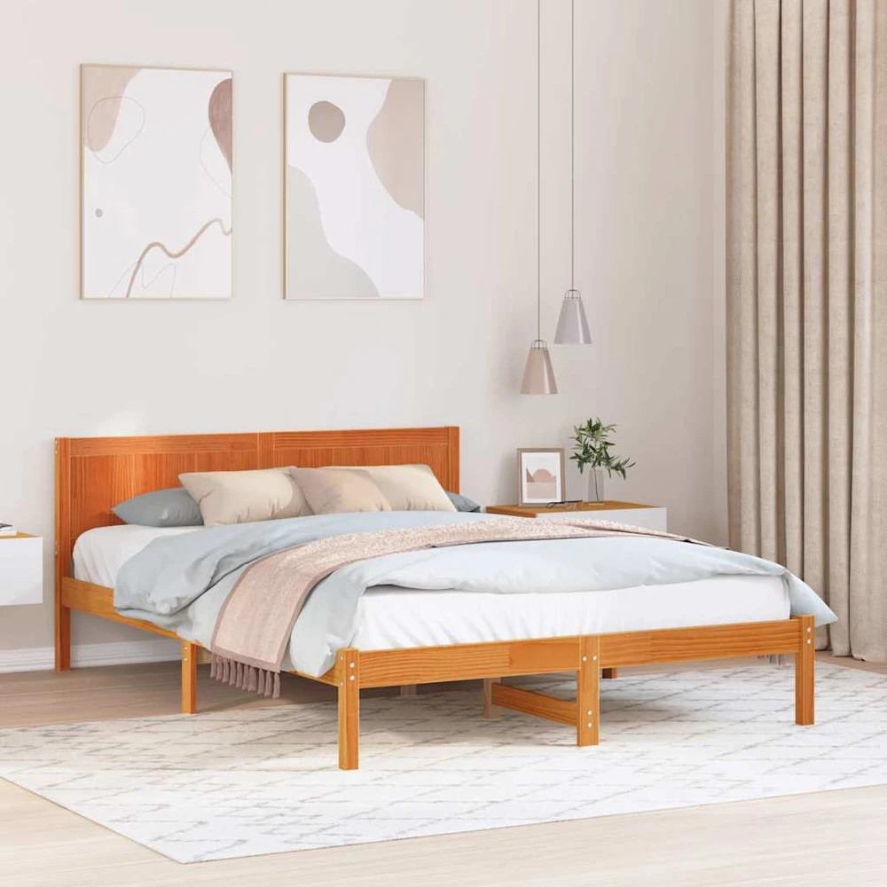 Lovos rėmas Ruda 140 x 200 cm Pušies medienos masyvas