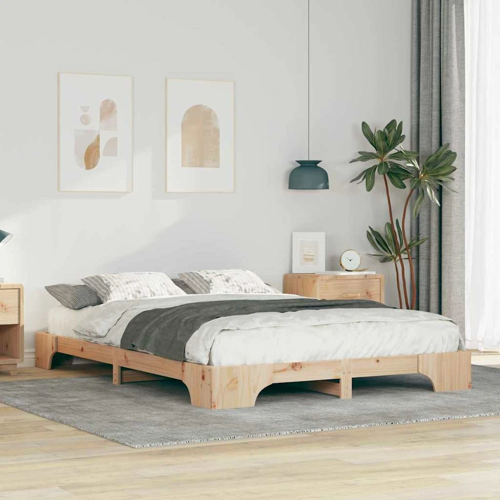 Lova Lovos rėmas Ruda 140 x 210 cm Kietos pušies mediena