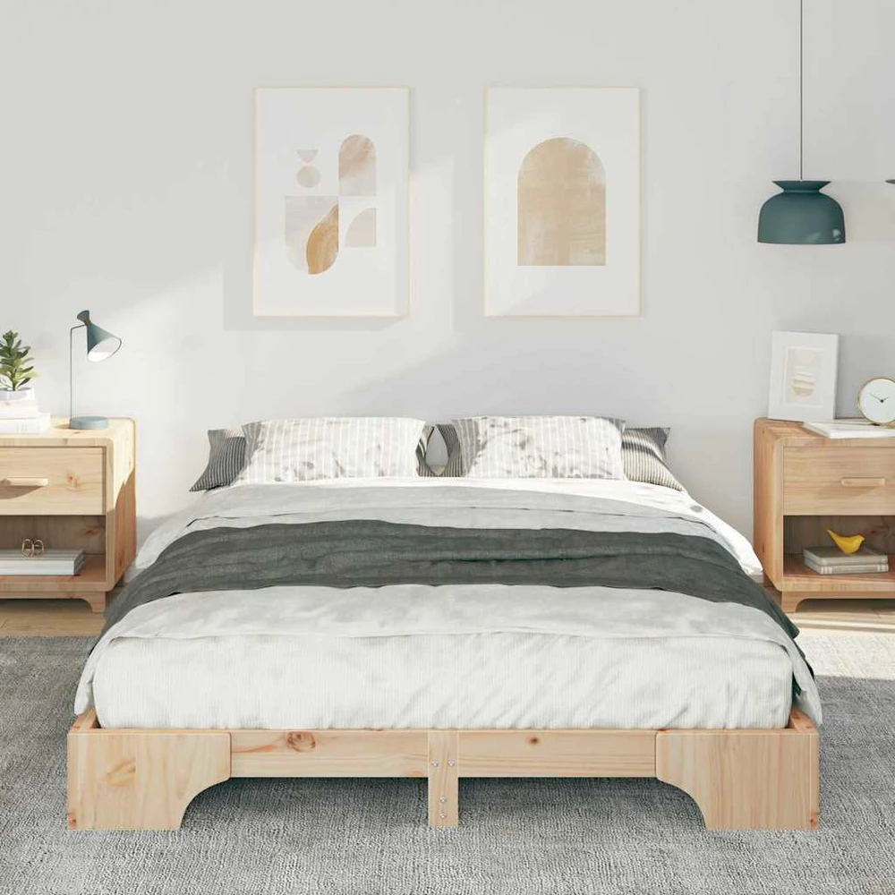Lova Lovos rėmas Ruda 140 x 210 cm Kietos pušies mediena