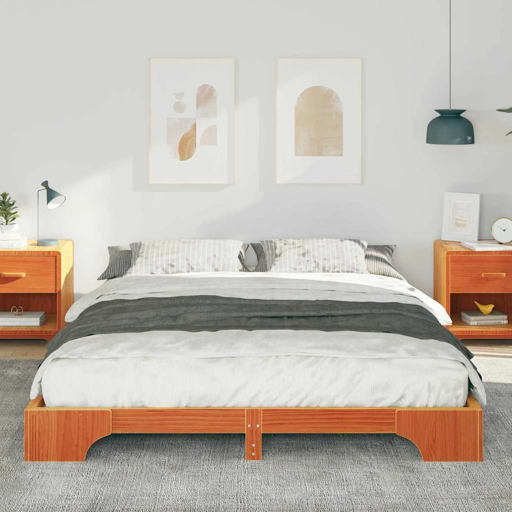 Lova Lovos rėmas Ruda 160 x 210 cm Kietos pušies mediena